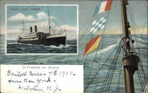 Steamship Boats, Ships D Friedrich der Grosse Nord Lloyd c1900s-20s Postcard