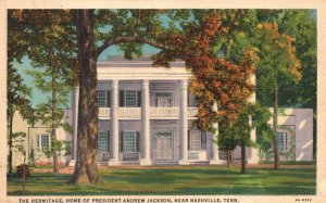 Vintage Postcard Hermitage Home Of President Andrew Jackson Nashville Tennessee