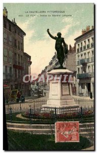 Old Postcard The picturesque Haute Loire Le Puy statue of General Lafayette