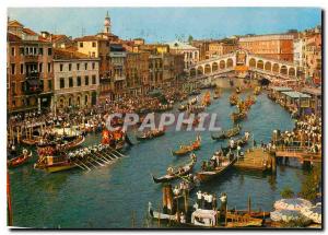 Modern Postcard Venice Grand Canal and Rialto Bridge