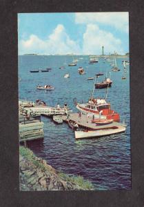 MA Marblehead Harbor  Mass Massachusetts Postcard Lighthouse Point Boats Yachts