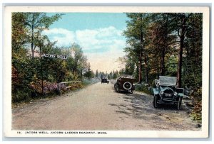 c1920's Jacobs Well Classic Cars Dirt Road Jacobs Ladder Roadway M.A. Postcard