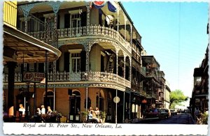 Postcard - Royal and St. Peter Streets, New Orleans, Louisiana, USA