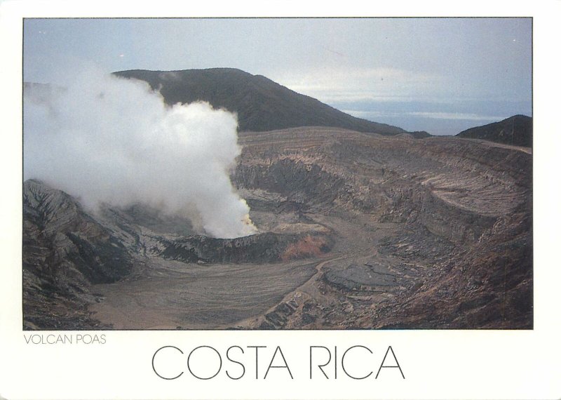 Post card Costa Rica Poas Volcano crater image