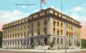 Vintage Postcard 1948 Post Office Building Boise Idaho ID King News Agency Pub.