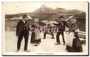 Old Postcard of the Auvergne Bourree Folklore Costume