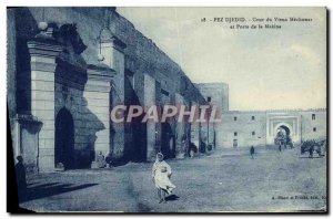 Old Postcard Fez Djedid Court Of Old And Mechouar Porte De La Makina