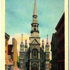 c1930s Montreal Canada L'Eglise Bonsecours Church Linen Photo Postcard A2
