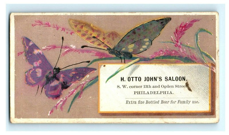 Lot Of 3 1870's H. Otto John's Saloon Extra Fine Bottled Beer Butterflies P169