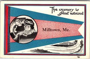Postcard ADVERTISING SCENE Milltown Maine ME AM0862