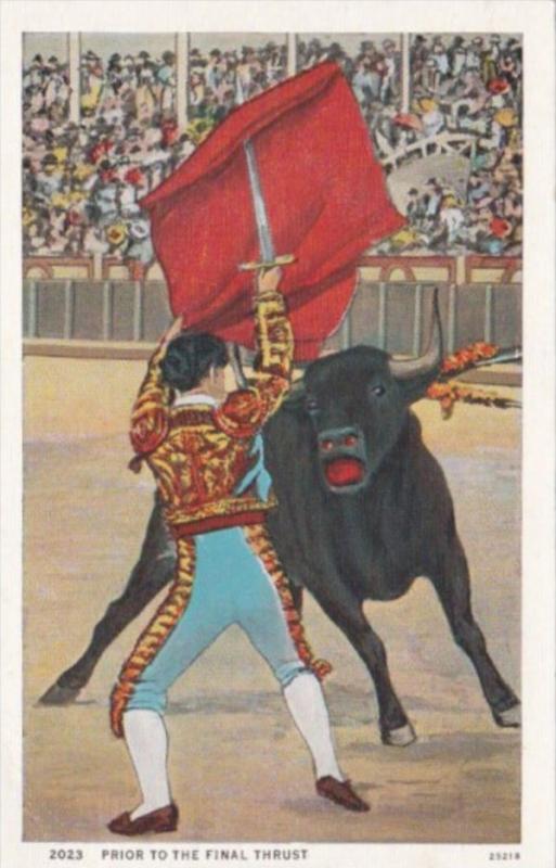 Bull Fight Matador and Bull Prior To The Final Thrust Curteich