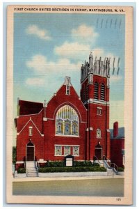 1944 First Church United Brethren Christ Chapel Martinsburg W Virginia Postcard 