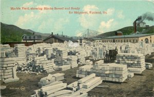 Marble Yard showing blocks sawed and ready for shipment Rutland Vermont 1930 