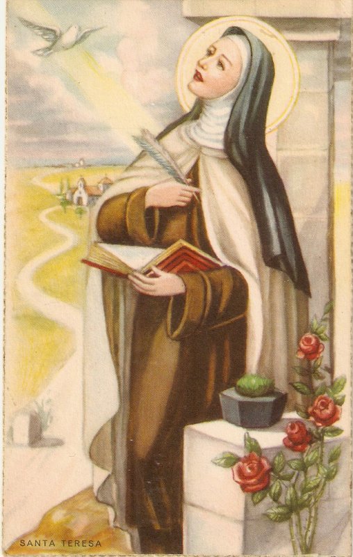 Santa Teresa Nice Spanish ReligiousPostcard 19340s