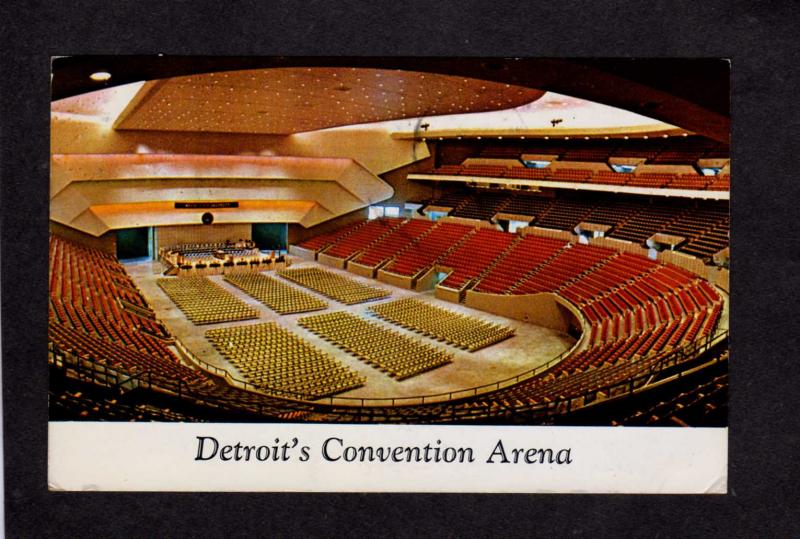 MI Detroit Convention Hall Arena Michigan Postcard near Cobo Hall PC