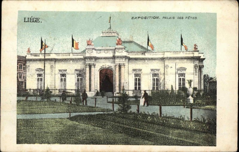 Liege Belgium Exposition Palais des Fetes Vintage Postcard