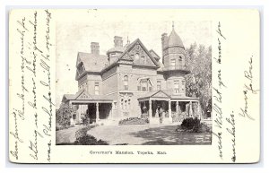 Postcard Governor's Mansion Topeka Kan. Kansas c1907 Postmark