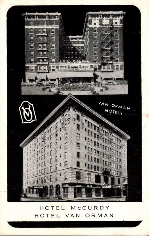 Indiana Fort Wayne Hotel Van Orman and Hotel McCurdy Evansville