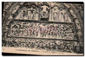 Old Postcard Cathedral of Bourges Portal of the Last Judgment