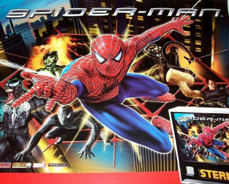 Spiderman Marvel Comics Pinball POSTER 33 Super Heroes Venom Art Germany