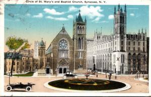 New York Syracuse Circle Of St Mary's and Baptist Church 1920