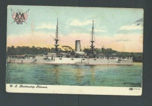1909 Post Card US Battleship Illinois
