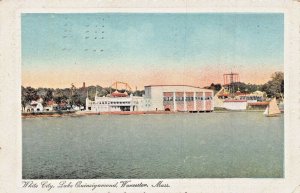 WORCESTER MASSACHUSETTS~WHITE CITY-LAKE QUINSIGAMOND-AMUSEMENT PARK~1911 PSTCARD