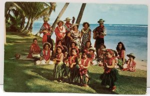 HAWAII Hawaiian SERENADE with ADORABLE LITTLE GIRLS Postcard D9