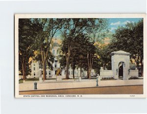 Postcard State Capitol And Memorial Arch, Concord, New Hampshire