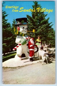 Jefferson New Hampshire NH Postcard Santa's Candy Snowman Village c1960 Vintage