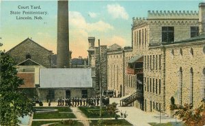 Court Yard State Penitentiary Lincoln Nebraska C-1910 Postcard Teich 20-509