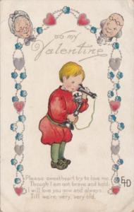 Valentine's Day Young Boy On Telephone