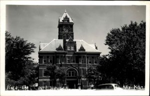 Lyons Kansas KS Rice County Court House Real Photo Postcard