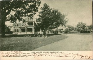 Iowa Soldiers Home, Davenport IA Undivided Back Vintage Postcard D55