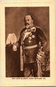 Portrait of King Edward VII Sepia Vintage Postcard L33