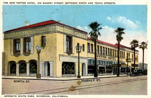 Riverside, California - The New Potter Hotel on Market & Ninth St. - in 1927