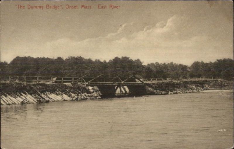 Onset Cape Cod MA Dummy Bridge on East River c1910 Postcard