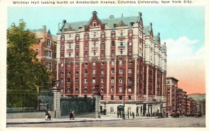 Vintage Postcard Whitter Hall North Amsterdam Avenue Columbia University NYC