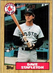 1987 Topps Baseball Card Dave Stapleton Boston Red Sox sk2325