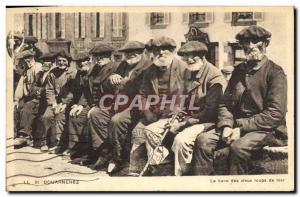 Old Postcard Douarnenez The bench of old salts Folklore TOP