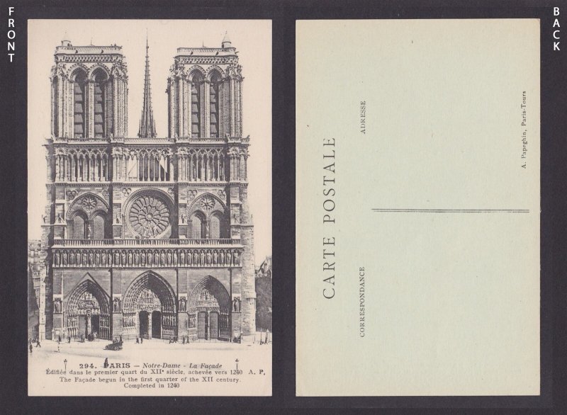 FRANCE, Postcard, Paris, Notre-Dame de Paris