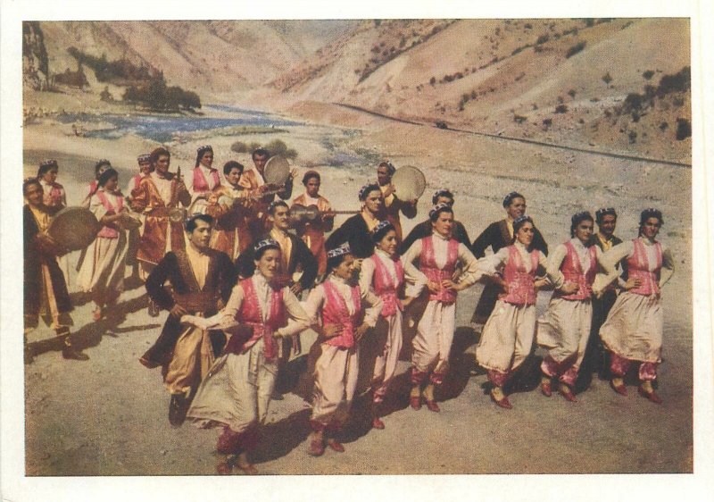 Postcard Tadjikistan Tajik SSR Pamirs traditional dances and singing group types