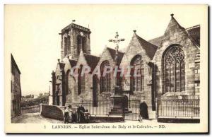 Postcard Old Lannion Eglise Saint Jean du Baly and Calvary