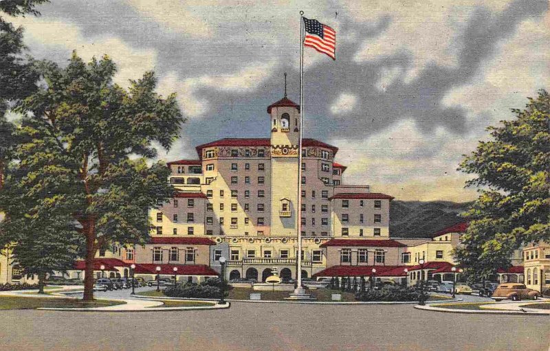 Broadmoor Hotel Colorado Springs CO linen postcard
