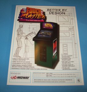 TOUCH MASTER Original 1998 Video Arcade Flyer Retro Vintage Artwork