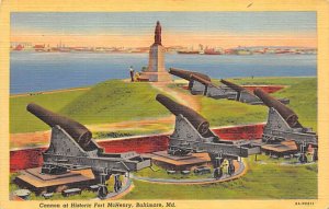 Cannon, Fort McHenry Baltimore, Maryland MD Postcards
