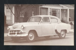 1953 CHEVROLET ONE FIFTY 150 SEDAN CAR DEALER ADVERTISING POSTCARD CHEVY