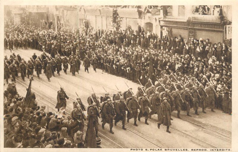 Belgian yeomen parade in Brussels Belgium postcard