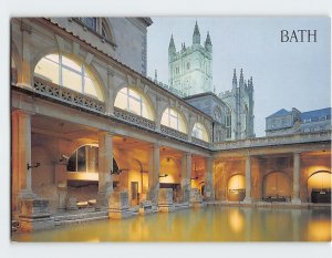 Postcard The Great Bath, Roman Baths, Bath, England
