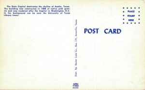 USA State Capitol of Texas Austin Skyline Vintage Postcard 07.71